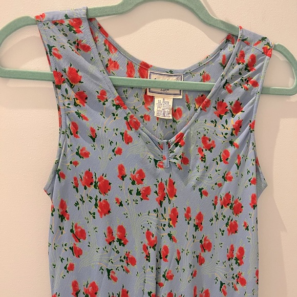 Vintage April Cornell Sleeveless Blue Floral Midi Dress – Size Small - Picture 4 of 6